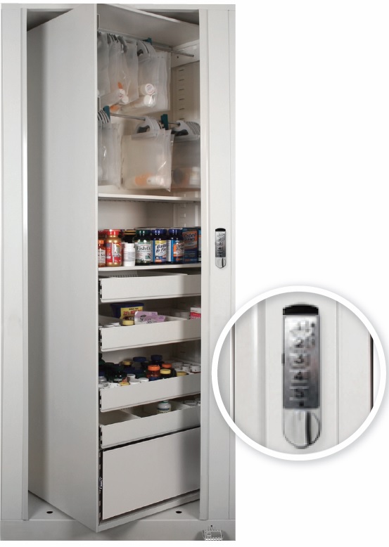 Keyless or Keypad Entry for Rotating Cabinet